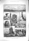 Old Antique Print 1881 Colorado Vulcan'S Anvil Pike'S Peak Monument Park 19th