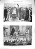 Old Antique Print 1881 Medical Congress Guildhall Theatre Hampton Court 19th