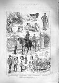 Original Old Antique Print 1881 Berkshire Regiment Siers Canteen Drummer Boy