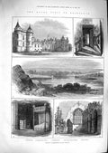 Original Old Antique Print 1881 Edinburgh Holyrood Palace Duddingston Loch Mary