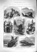 Old Antique Print 1881 Edinburgh Craigmillar Castle Roslin Arthur'S Seat 19th