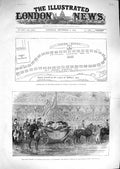 Old Antique Print 1881 Plan Scottish Volunteers Edinburgh Queen Carriage 19th