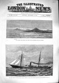 Original Old Antique Print 1881 Cape Agulahs Africa Ship Teuton Quoin Table Bay