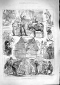 Original Old Antique Print 1881 Tourist Normandy France Milkmaid Railway Woman