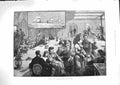 Original Old Antique Print 1881 Saloon Steam Ship Quetta Passengers Fine Art