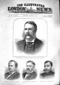 Original Old Antique Print 1881 President Arthur Windom Blaine Lincoln Kirkwood