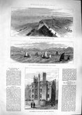 Original Old Antique Print 1881 Buildings Lincoln'S Inn Boats Great Wal 19th