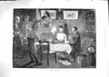 Original Old Antique Print 1881 Intruders Lady Man Dinner Romance Fine Art 19th