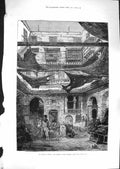 Old Antique Print 1881 Crisis Egypt Turkish Carpet Bazaar Cairo Fine Art 19th
