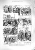 Original Old Antique Print 1881 Irish Land League Agitation Ireland Children