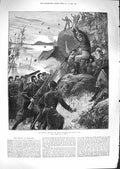 Original Old Antique Print 1881 Ireland Affray Belmullet County Mayo Po 19th