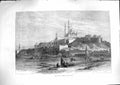 Original Old Antique Print 1881 View Citadel Cairo Egypt Camels Egyptian People