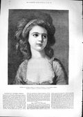Original Old Antique Print 1881 Portrait Countess Potocka Angelica K Victorian