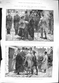 Old Antique Print 1881 Irish Land Court Connaught Claremorris County Mayo 19th