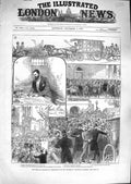 Old Antique Print 1881 Trial Guiteau Washington Murder President Garfield 19th