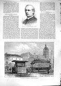 Original Old Antique Print 1881 Plumptre Dean Wells Beaumont Engine Tramways