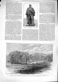 Original Old Antique Print 1881 Statue Norman Macleod Longleat Marquis Bath