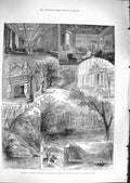 Original Old Antique Print 1881 Longleat Marquis Bath Prince Wales Architecture
