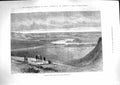 Original Old Antique Print 1881 Blackfeet Indians Camp Bow River Mountains Lake