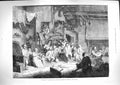 Original Old Antique Print 1881 Dance Etching Adrian Van Ostade Men Ladies 19th
