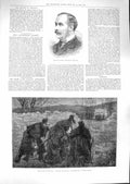 Original Old Antique Print 1881 Cowan Mayor Belfast Ireland Police Moonlight