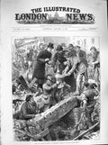 Original Old Antique Print 1883 Fall Factory Chimney Bradford David Brewer 19th