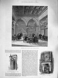 Antique Old Print *3364 1883 Barristers Room Royal Courts Justice Cock Tavern