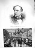 Old Antique Print 1883 Earl Derby Secretary Colonies Port Said Troops War 19th
