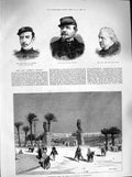 Old Antique Print 1883 Chanzy Close M'Neill Cairo Bridge Kasr-En-Nil War 19th