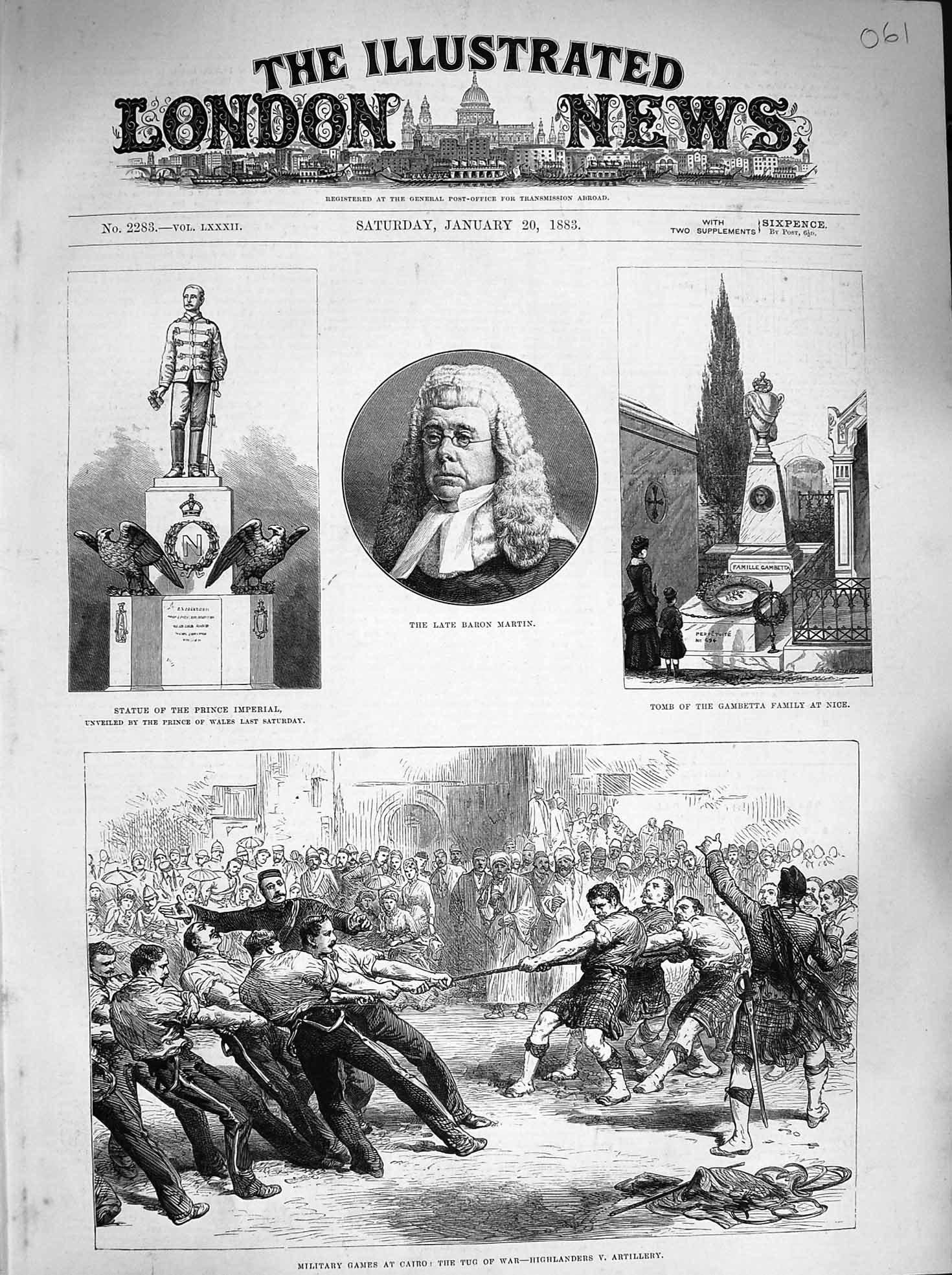 Old Antique Print 1883 Tug-Of-War Cairo Highlanders Martin Gambetta Tomb 19th
