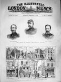 Original Old Antique Print 1883 Assassination Ireland Nemours Chartres D'Aumale