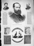 Old Antique Print 1883 Count Paris D'Alencon Joinville Prince Wales Gifts 19th