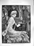 Original Old Antique Print 1883 Mistake Valentine Young Woman Card Fine Art