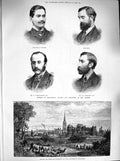 Old Antique Print 1883 Parliament Durham Reay Buchanan Newark Gladstone 19th