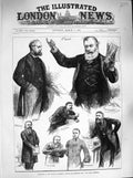 Old Antique Print 1883 House Commons Parnell Mccarthy O'Shea Chamberlain 19th