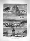 Original Old Antique Print 1883 Ourghemma Tunis Bordj Benia Gh'Mrassen Haouia
