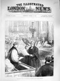 Original Old Antique Print 1883 Archbishop Canterbury Bow Church Cheapside 19th