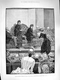 Antique Old Print *3361 1883 Princess Beatrice Students Bloomsbury School Art