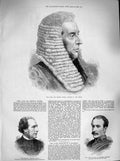 Old Antique Print 1883 George Jessel Master Rolls Cautley Lewis Life-Boat 19th