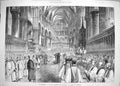 Original Old Antique Print 1883 Archbishop Canterbury Marble Chair Cathedral