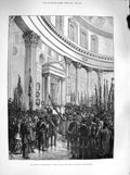 Old Antique Print 1883 Raphael Rome Tomb Pantheon Urbino Fornarina Skull 19th