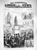 Original Old Antique Print 1883 Unveiling Statue Lord Beaconsfield Westminster