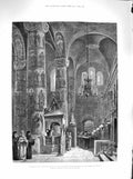 Old Antique Print 1883 Cathedral Church Assumption Sabor Kremlin Moscow 19th