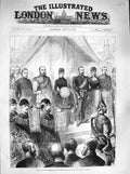 Original Old Antique Print 1883 Opening Fisheries Exhibition Prince Wales 19th