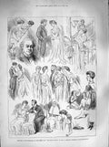 Old Antique Print 1883 Rehearsal Greek Play Tale Troy Freake Kensington 19th