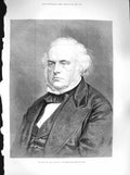 Old Antique Print 1883 Portrait John Bright Member Parliament Birmingham 19th