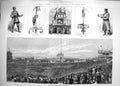 Original Old Antique Print 1883 Fete Khodinsky Park Moscow Coronation Theatre