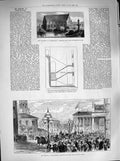 Original Old Antique Print 1883 Bright Birmingham Council Disaster Sunderla 19th
