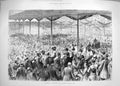 Old Antique Print 1883 Mr. Bright Birmingham Mass Meeting Bingley Hall 19th