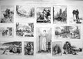 Old Antique Print 1883 Exhibition Painters Water Colours Hunting People 19th